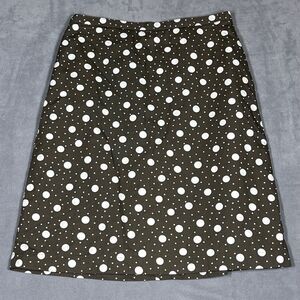 Boden‎ Skirt Brown Size US 4R Brown White Polka Dot Knee Length Pockets Lined